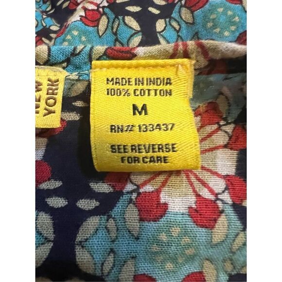 Persaman New York Gorgeous Beaded Drawstring Waist Cotton Boho Tunic M - Picture 10 of 11